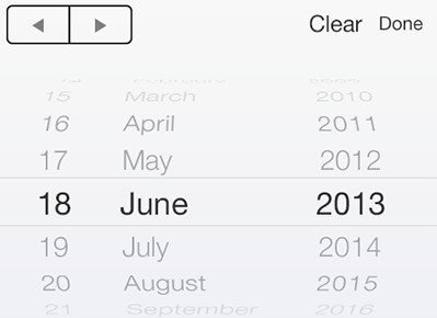 iOS 7 Styled Date Picker Widget PSD