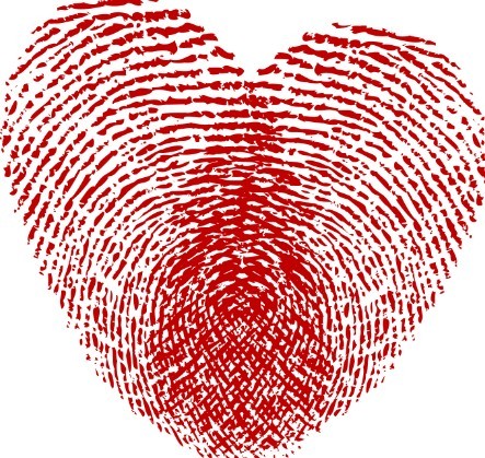 Vector Red Fingerprint Love Heart