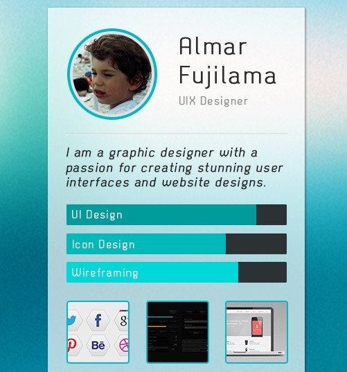 Designer Profile Widget PSD