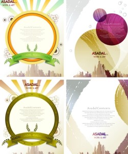 Set Of Vector Asadal Colorful Vintage Background