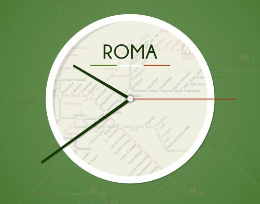 Flat Roma Clock PSD