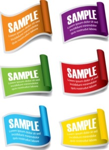 Set Of Vector Paper Roll Label Stickers