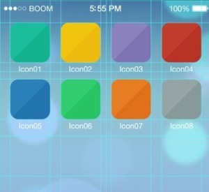 iOS 7 Icon Grid Template PSD