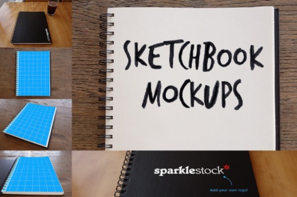 Photorealistic Sketchbook PSD Mockups