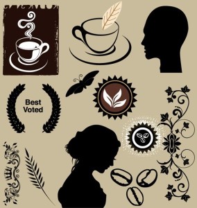 Coffee Themed Vector Design Elements