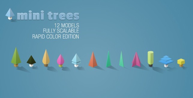 12 Mini Tree Models PSD