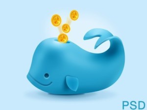 Blue Coins Whale PSD