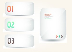 White Blank Number Labels For Infographic Vector