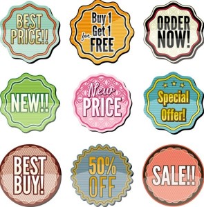 Collection Of Vector Vintage Sale Labels Stickers 02