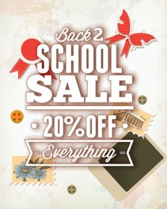 Clean Back To School Sale Flyer Template Vector 02