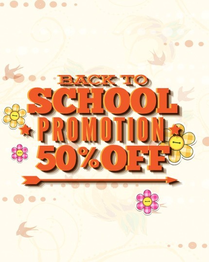 Clean Back To School Sale Flyer Template Vector 06