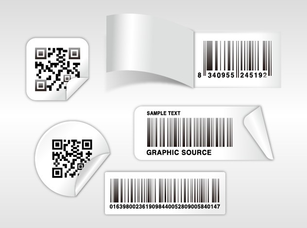 Set Of Vector QR Code & Barcode Label Stickers 02