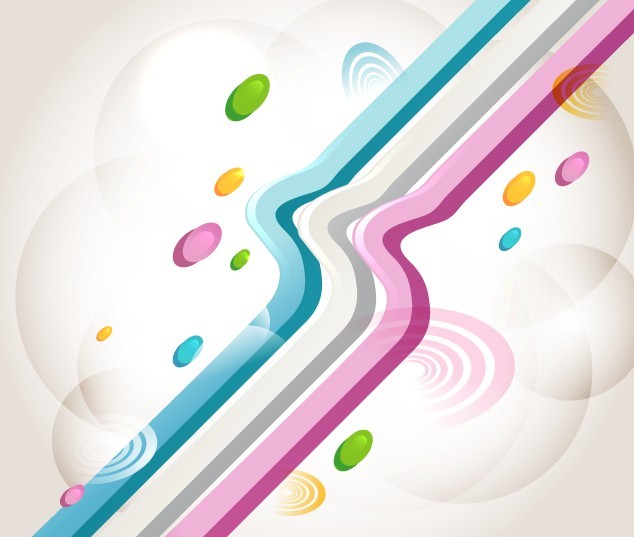 Colored & Curved Abstract Lines Background Vector 05