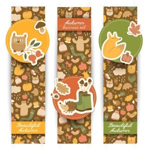 Set Of Vector Beautiful Autumn Banners 04