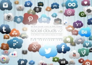 Social Clouds Icon Set