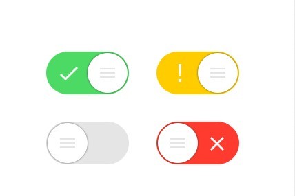 Flat Rounded Switch Buttons PSD