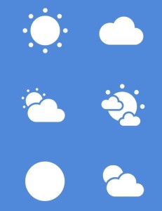 Simple Flat Weather Icons PSD