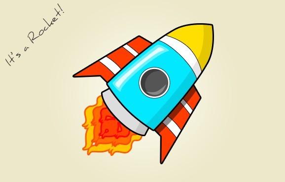 Cartoon Rocket PSD