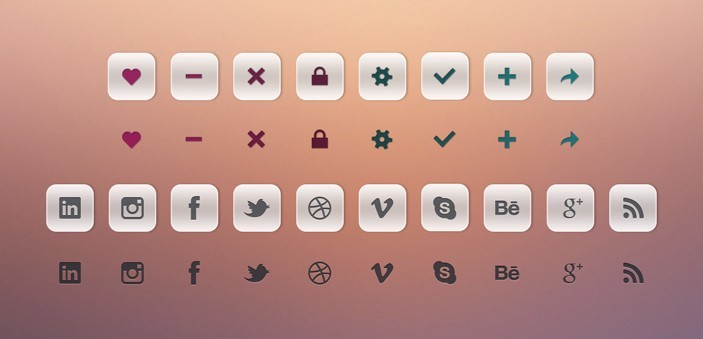 Simple Web & Social Icon Set PSD