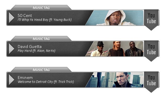 Youtube Music Tags PSD