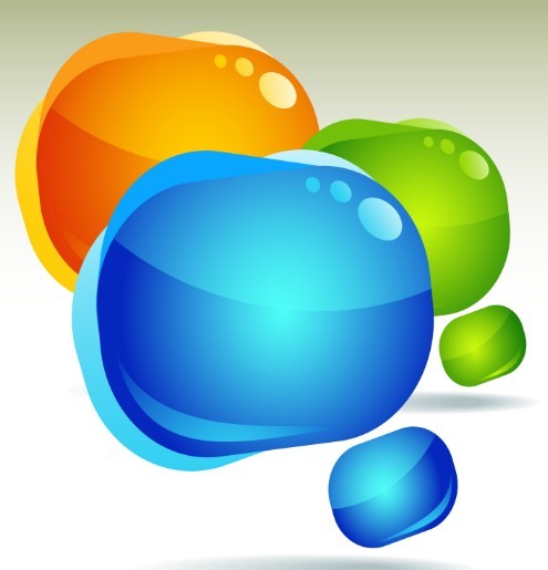 Colored Glossy Bubbles Vector