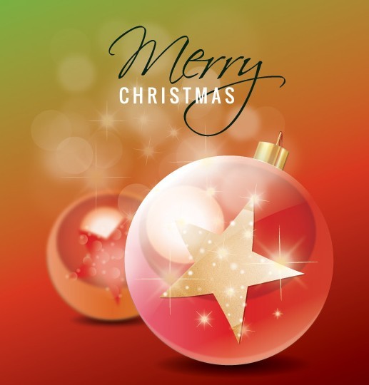 Lovely Christmas Star Ornaments Vector