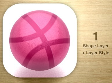 One Layer Style Dribbble Icon PSD