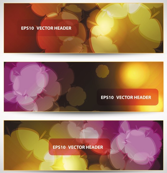 Set Of Vector Stylish Banners with Fantastic Flowers Backgrounds