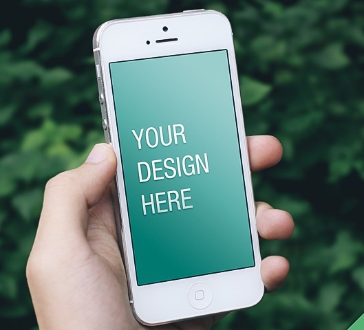 White iPhone 5 Mockup Template PSD