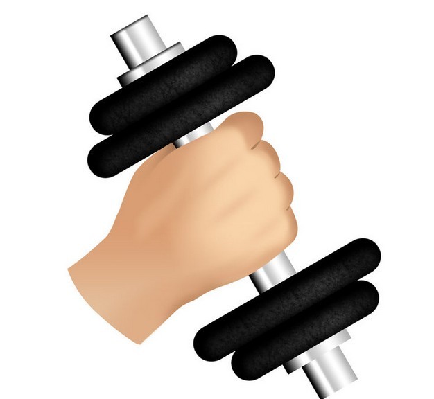 Hand and Dumbbell Icon PSD