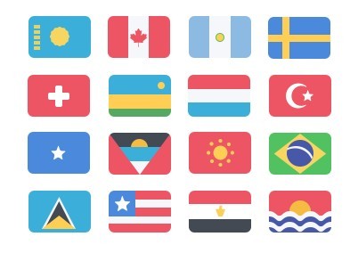 195+ Flat National Flag Icons (PSD Included)