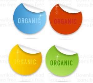 Colored Circular Organic Label Stickers Vector