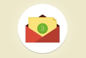 Flat Email Icon with Counter PSD