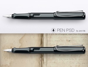 Realistic Pen Mockup PSD