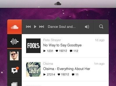 SoundCloud Player App UI PSD