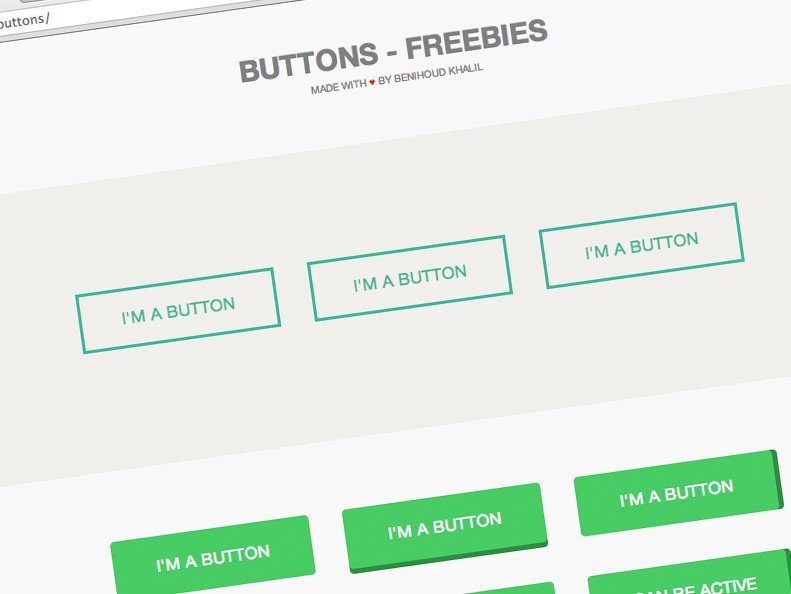 Flat Styled Web Button Template PSD