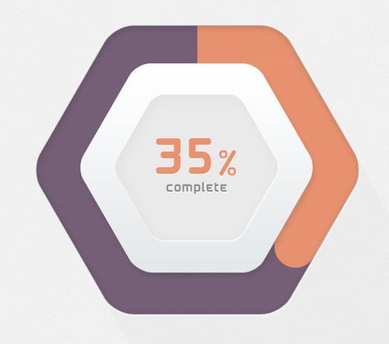 Hexagon Progress Bar PSD