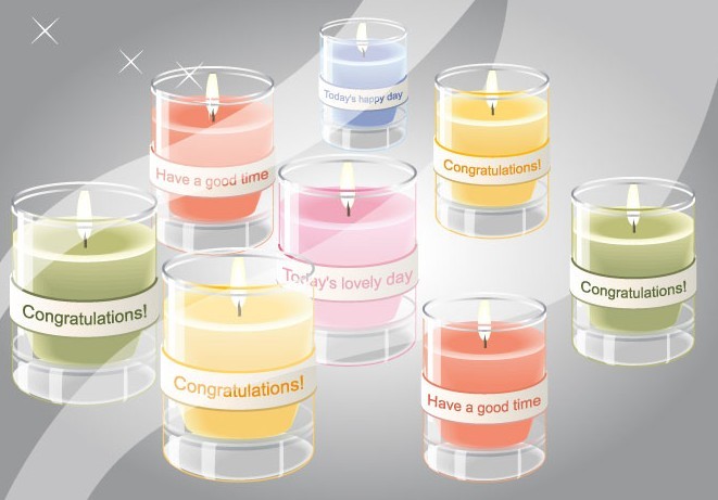 Set Of Vector Wish Candles