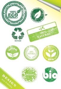 Vintage ECO Friendly Green Label Stickers Vector