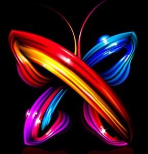 Bright Colorful Abstract Butterfly Vector