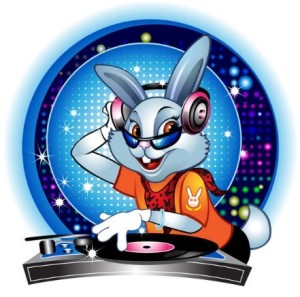 Cute DJ Bunny Illustration Vector