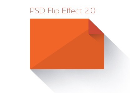 Flat Flip Effect with Long Shadow PSD