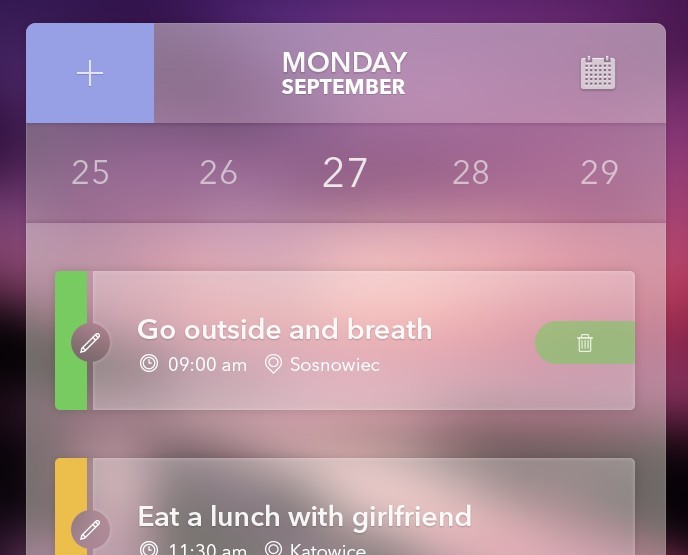 Transparent Reminder Widget PSD