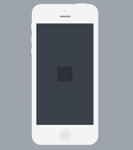 White iPhone 5 Flat Mockup PSD