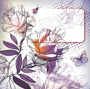 Colorful Watercolor Flower Background Vector 04