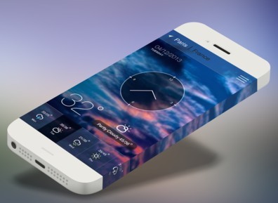 Concept Weather App For iPhone 6 PSD