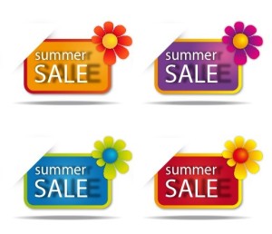 Set Of Colored Hot Summer Sale Labels Vector 02