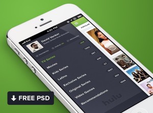 Hulu App UI Desigon For iPhone PSD