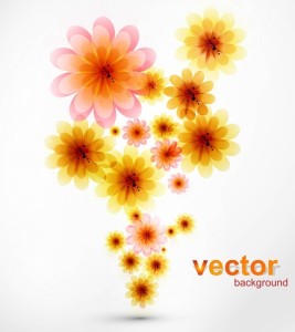 Bright and Fresh Background Flowers Vector 03