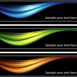 Set Of Vector Dark Banners with Bright Light Backgrounds 01